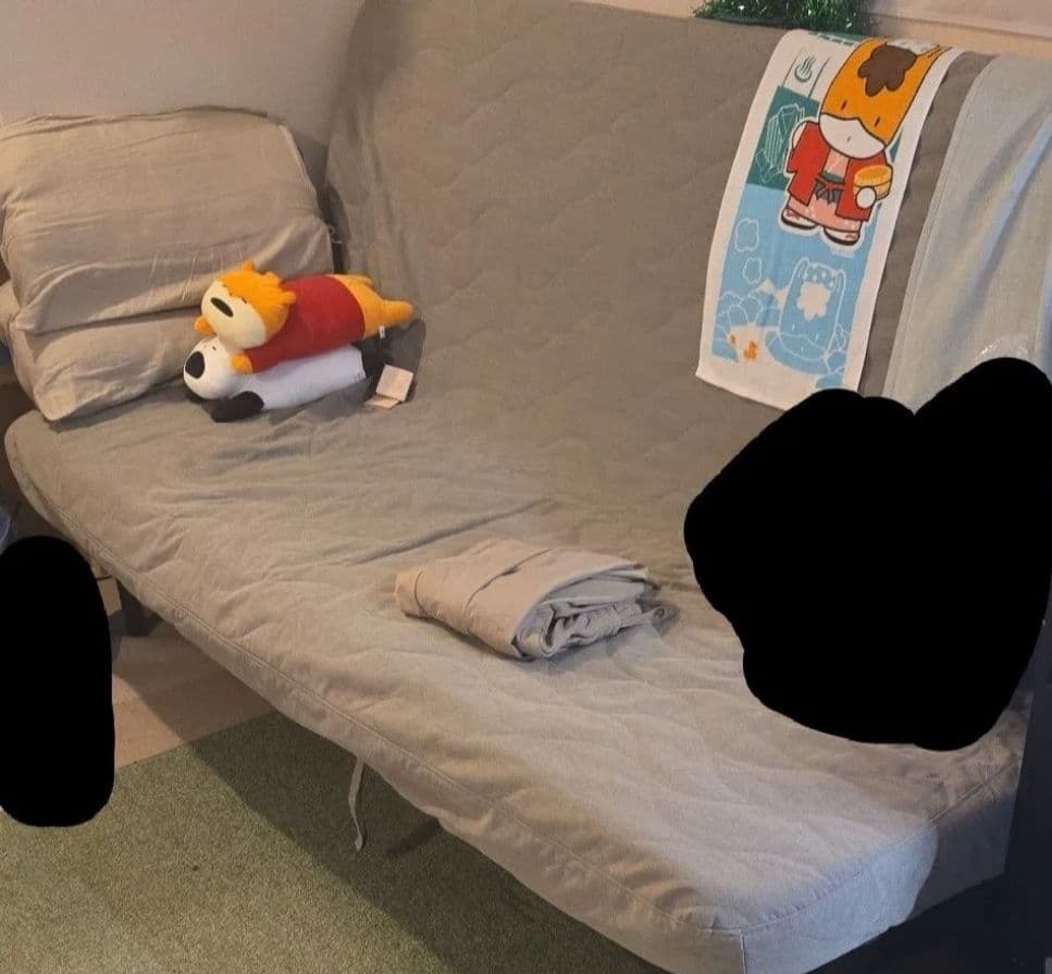 美品 IKEA NYHAMN ソファベッド 140x200cm 洗えるカバー付