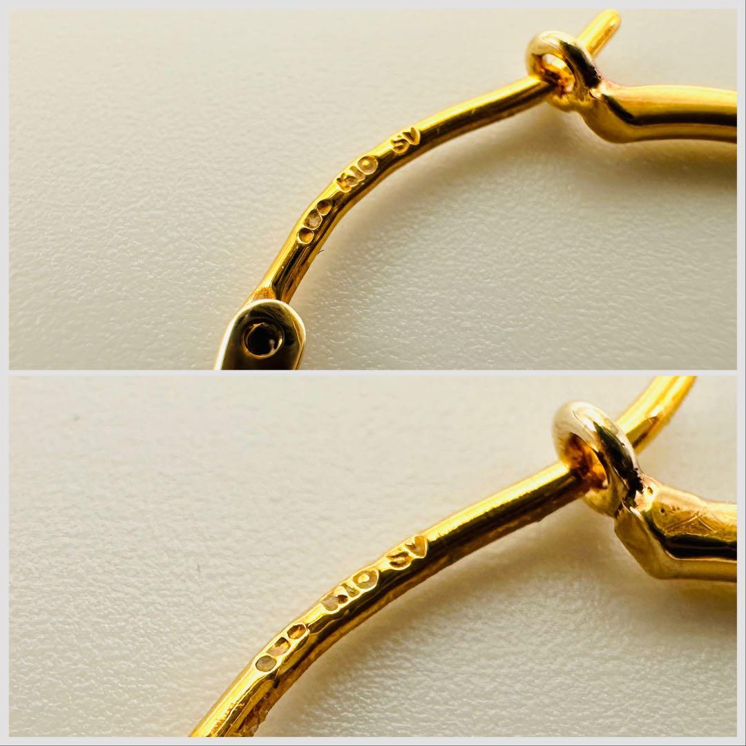 COCOSHNIK オーバル フープピアス シルバー×K10 ゴールド - メルカリ