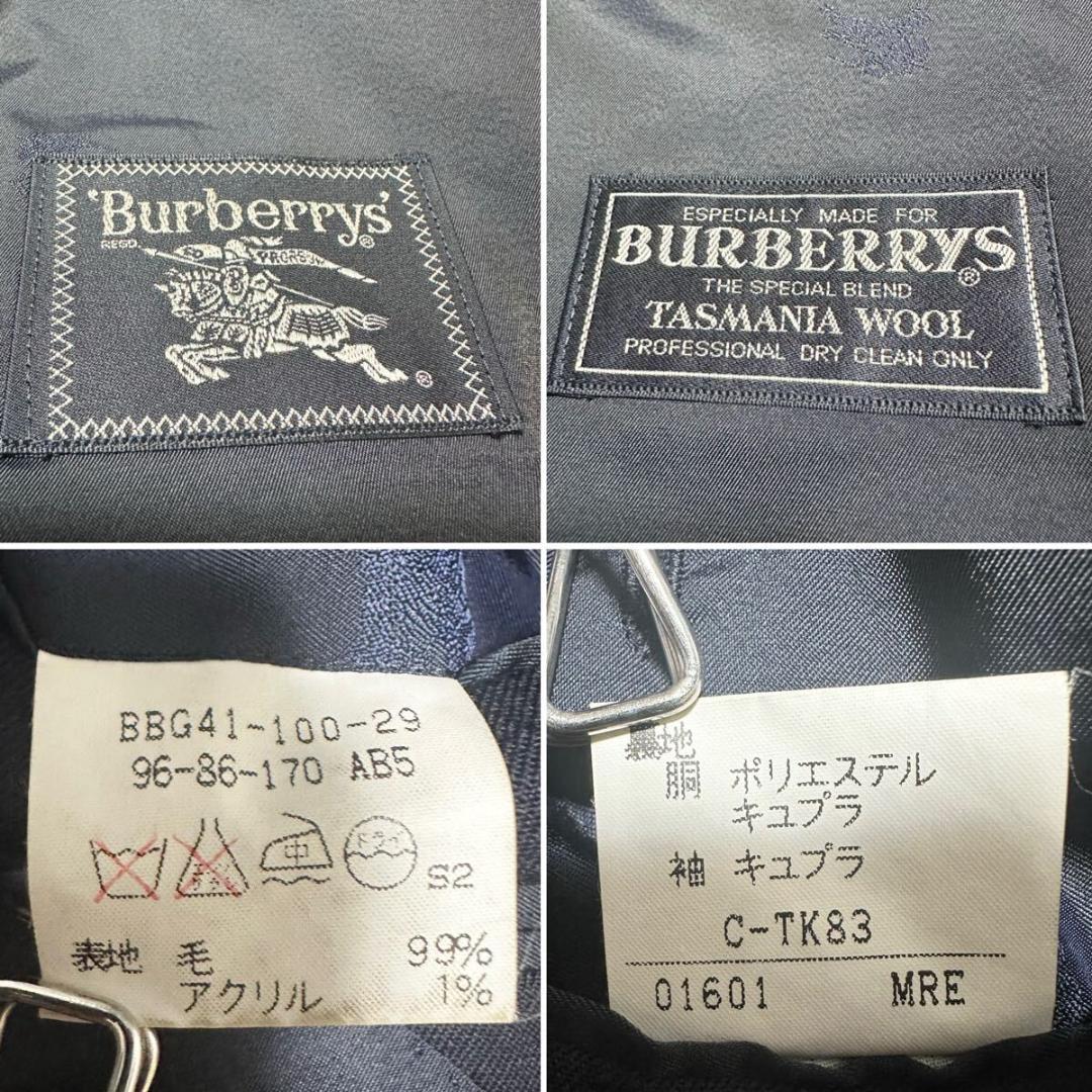 美品 バーバリーズ 紺ブレ 金ボタン タスマニア ダブル ジャケット M 014