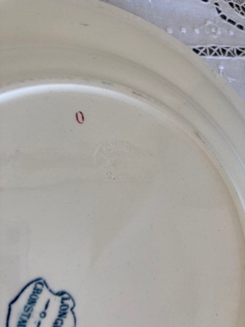 フランスアンティーク　お皿　プレート　ロンウィ　小鳥柄