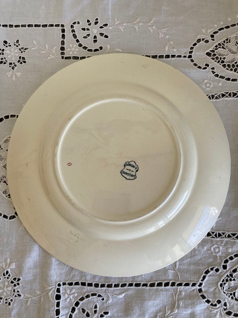 フランスアンティーク　お皿　プレート　ロンウィ　小鳥柄