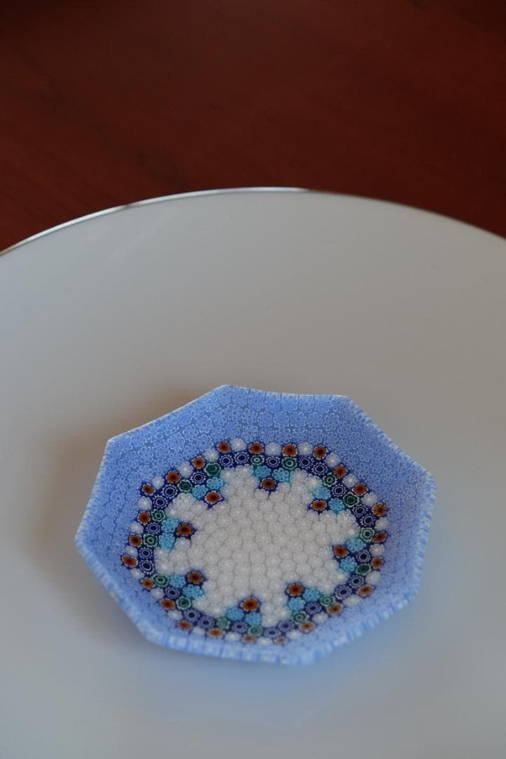 ミルフィオリ プレート 小皿 ベネチアングラス 検/ガラス 江波冨士子 田子美紀