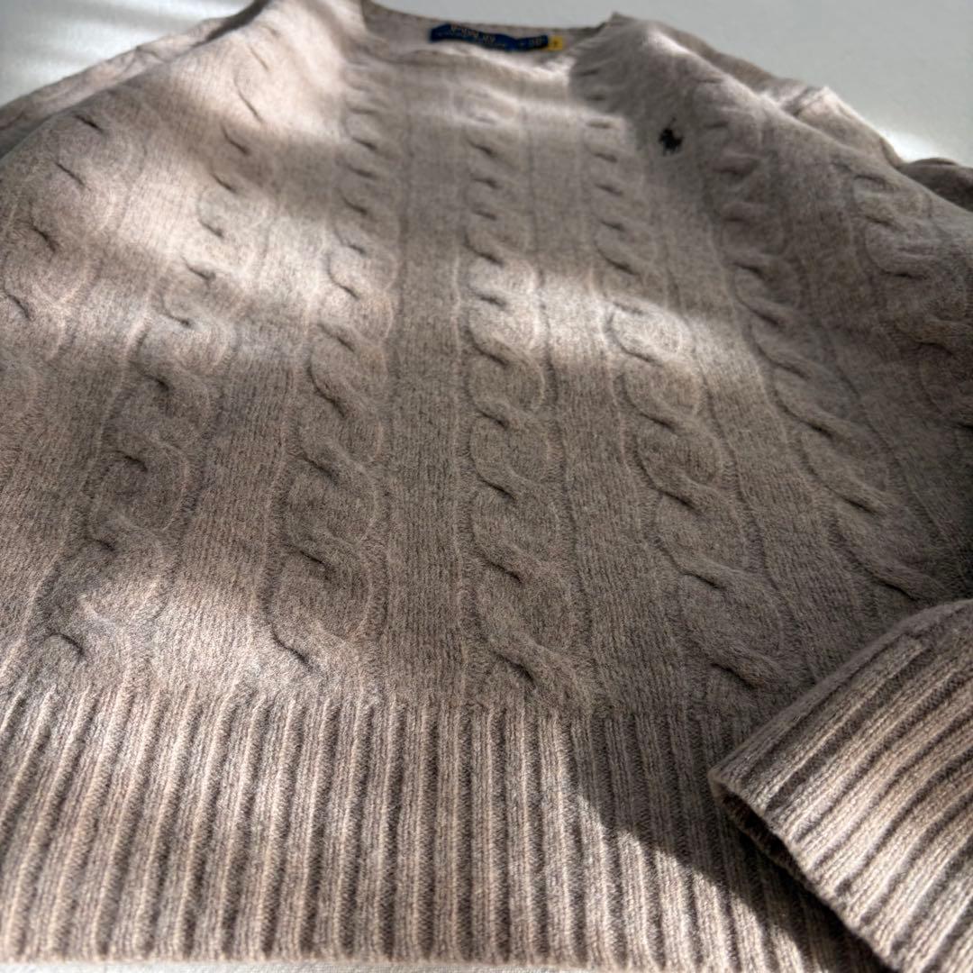 現行QRタグ　ラルフローレン　ウールクルーネックケーブルセーター