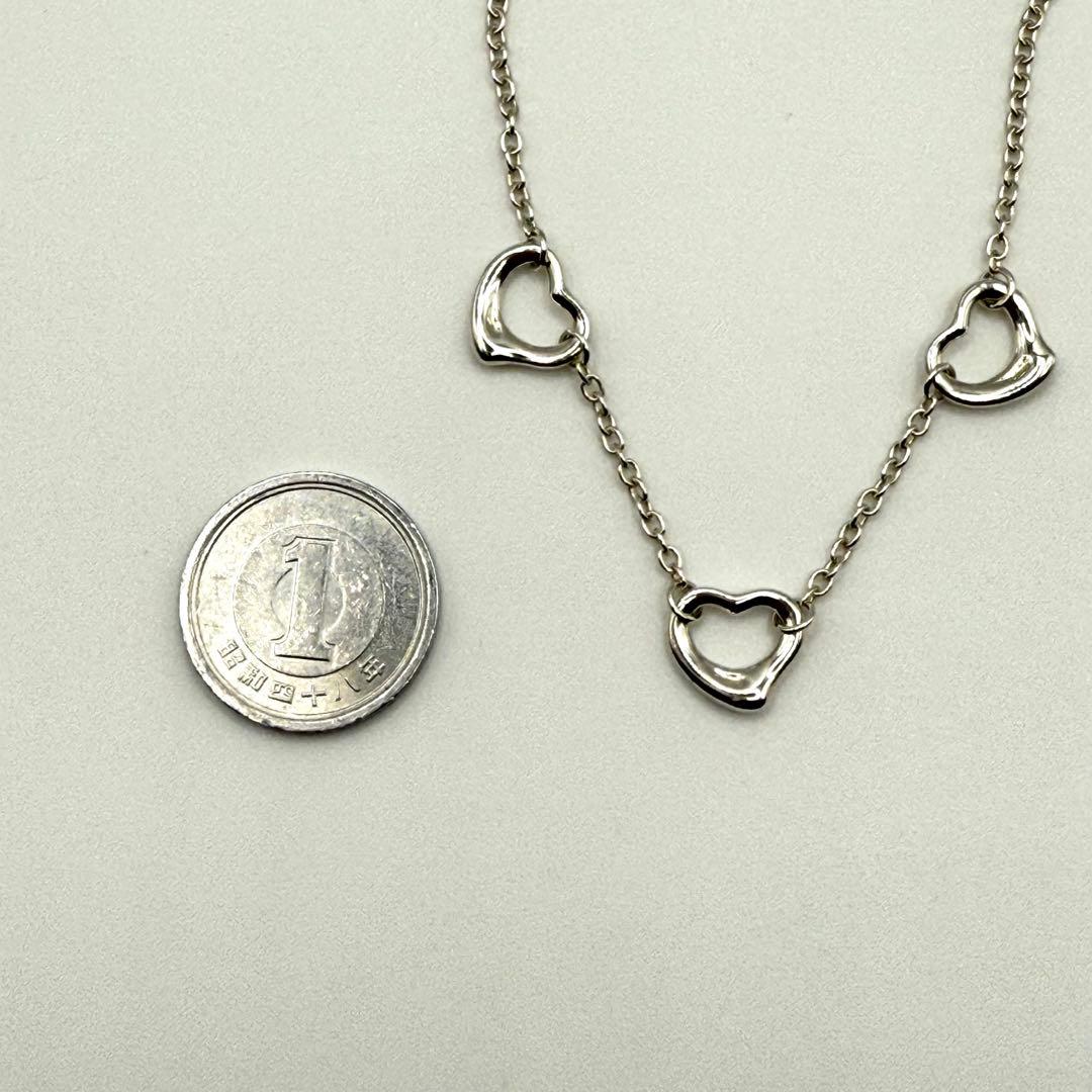 ポーチ付 小さめ 美品 ティファニー ブレスレット オープンハート 3連 925