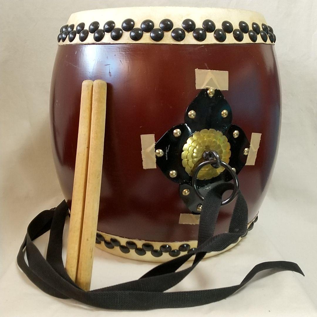 長胴太鼓 和太鼓 バチ付き 一尺 33cm