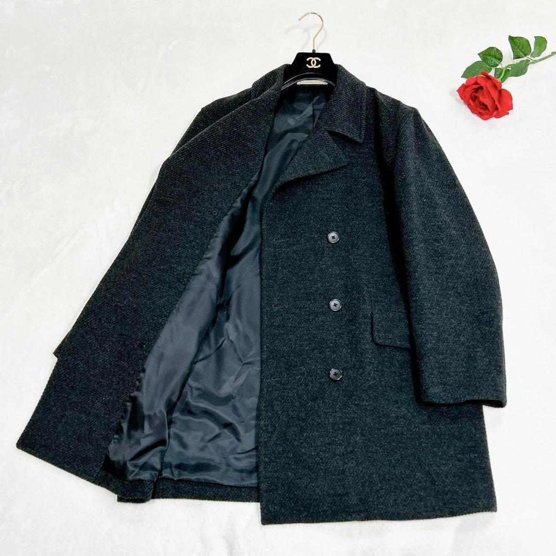 ほぼ未使用✨　23区　homme ダークグレー　ウール　モヘヤ　ヘリンボーン