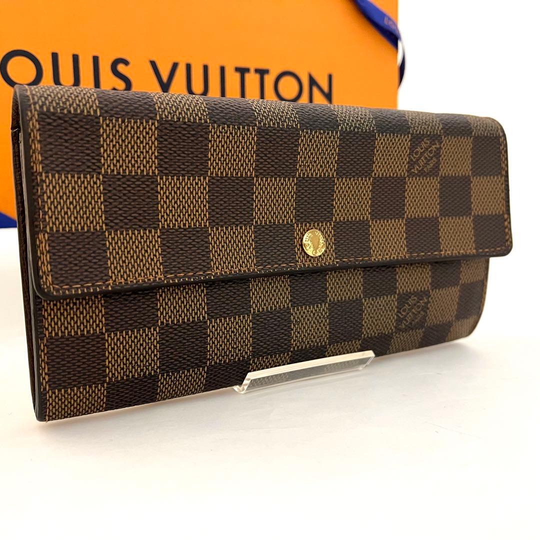 極美品✨ルイヴィトン 長財布 ポルトフォイユ サラ 10枚 ダミエ エベヌ 茶