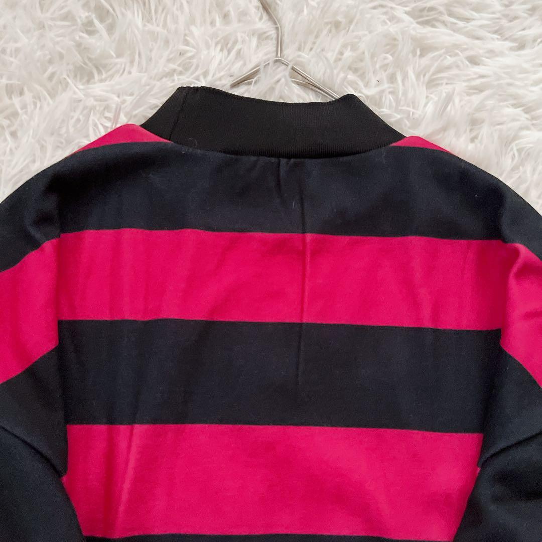 Jack Bunny!!✨裏毛起毛ボーダー ハイネック プルオーバー ピンク 0