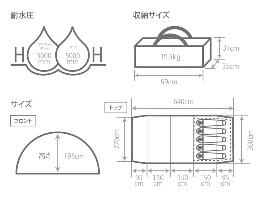 DOD カマボコテント3M（タン） T5-689-TN
