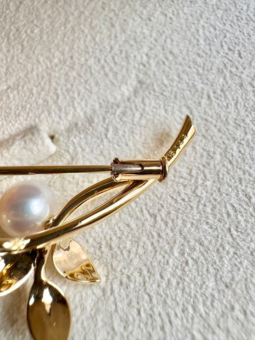 稀少 ミキモト プリンセスグレースコレクション ブローチ K18 パール