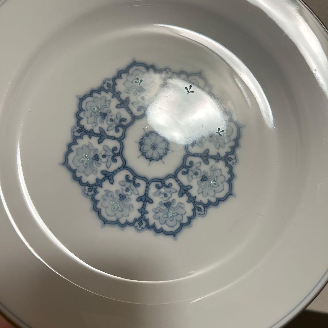 大倉陶園　呉須正倉院　ディナープレート　25.5cm プラチナ彩　ミートプレート