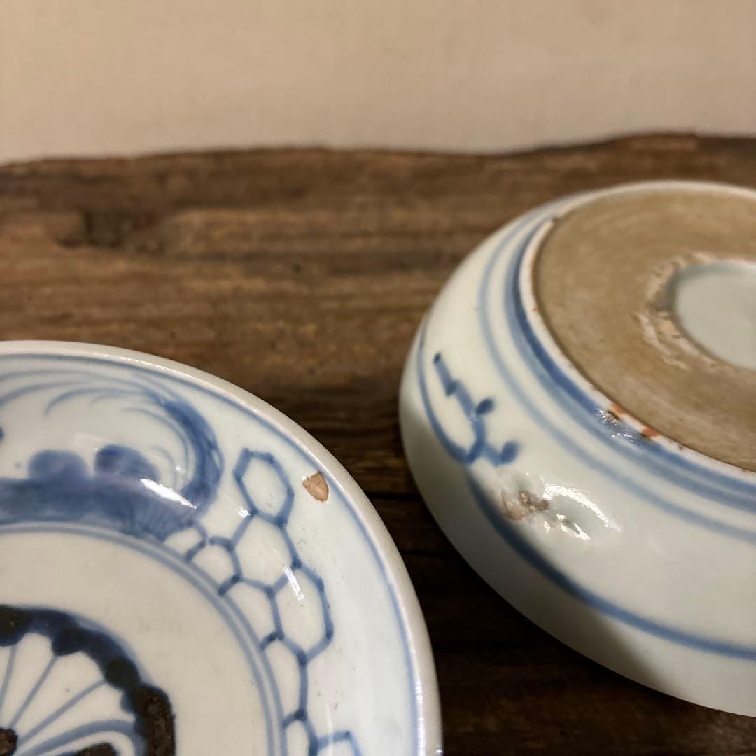 古伊万里膾皿 5点(窯傷有り)なます皿 古道具 アンティーク 検:白洲