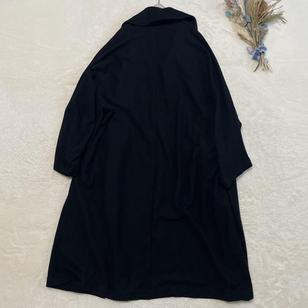 Y’s ヨウジヤマモト 変形デザイン ロングコート ストール風襟 ブラックウール