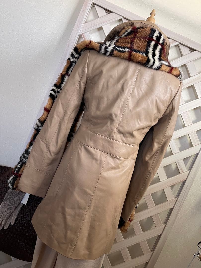 ⭐︎ ミンク　× チェック　新古　⭐︎ショール　　先端ラッフル系