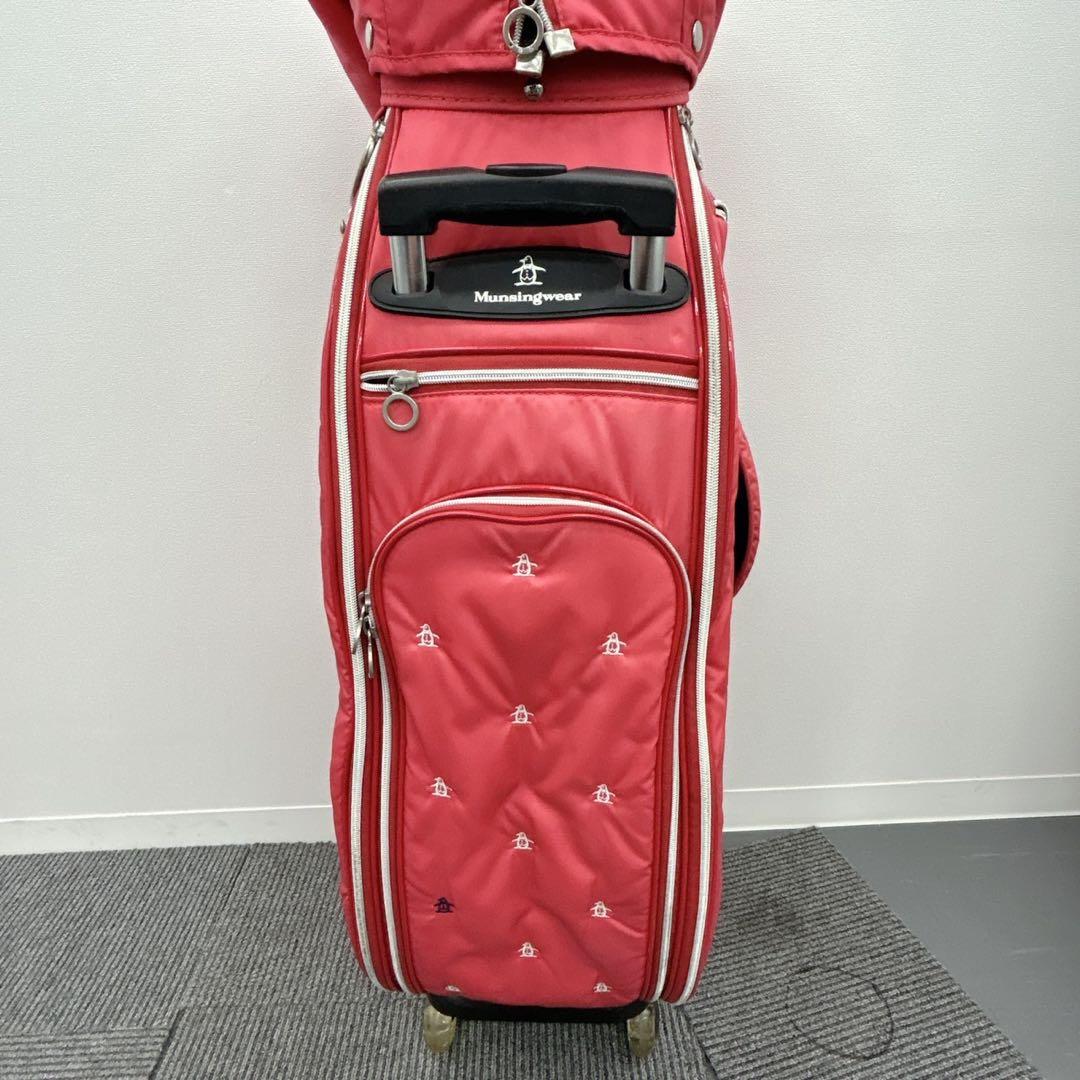 マンシング　3点セット　キャディバッグ　キャスター付　ピンク　バッグ