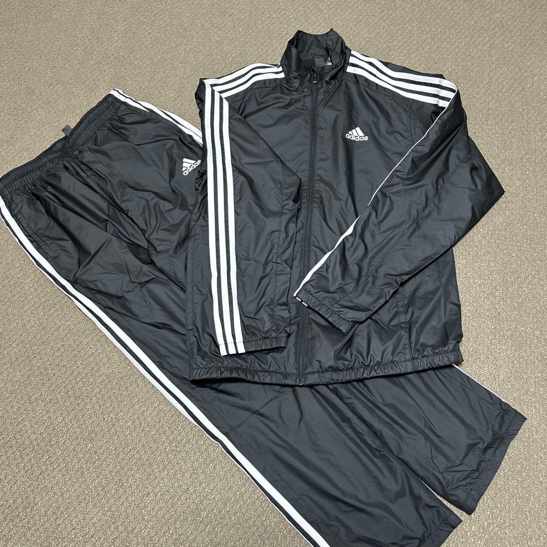 adidas ブラック ウィンドブレーカー Mサイズ - メルカリ