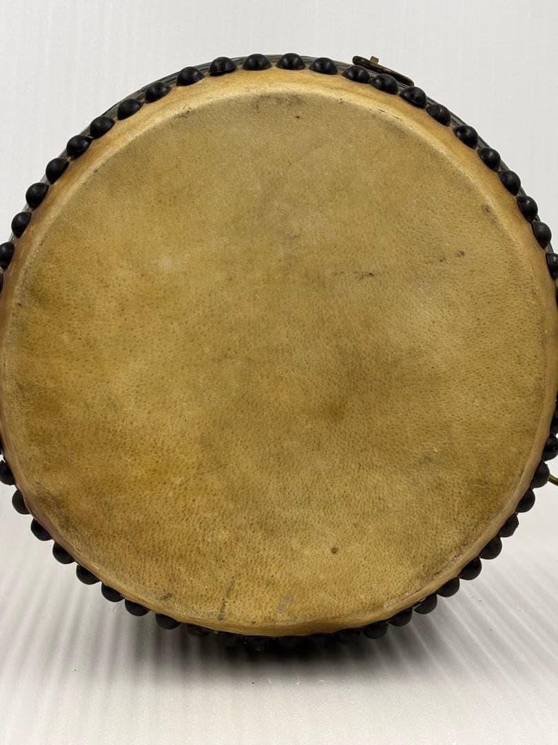 和太鼓　太鼓　アンティーク　14in 木彫り　龍彫り　長期保管品