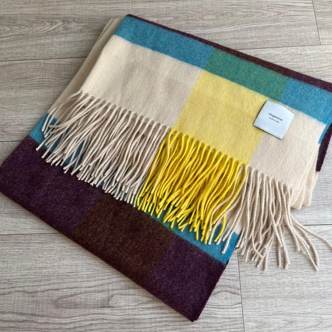 elegancese】カシミヤ100%大判マフラーの通販はau PAY マーケット