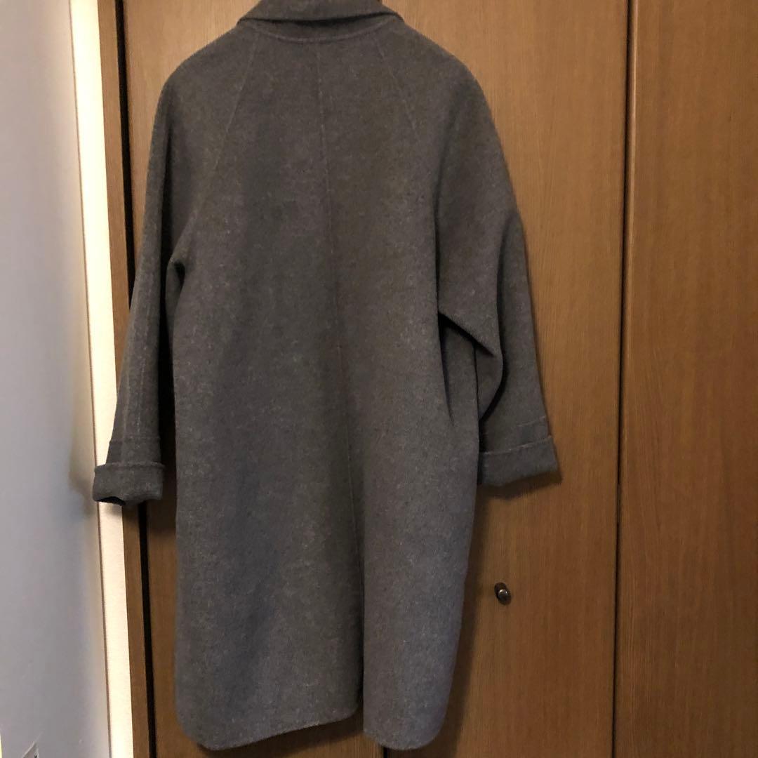 プラージュ　グレー ダブルブレスト ロングコート　38 美品