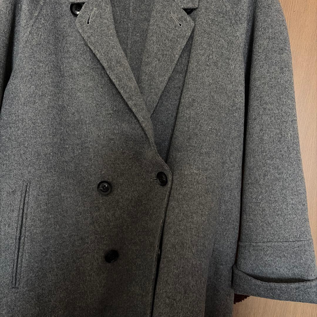 プラージュ　グレー ダブルブレスト ロングコート　38 美品