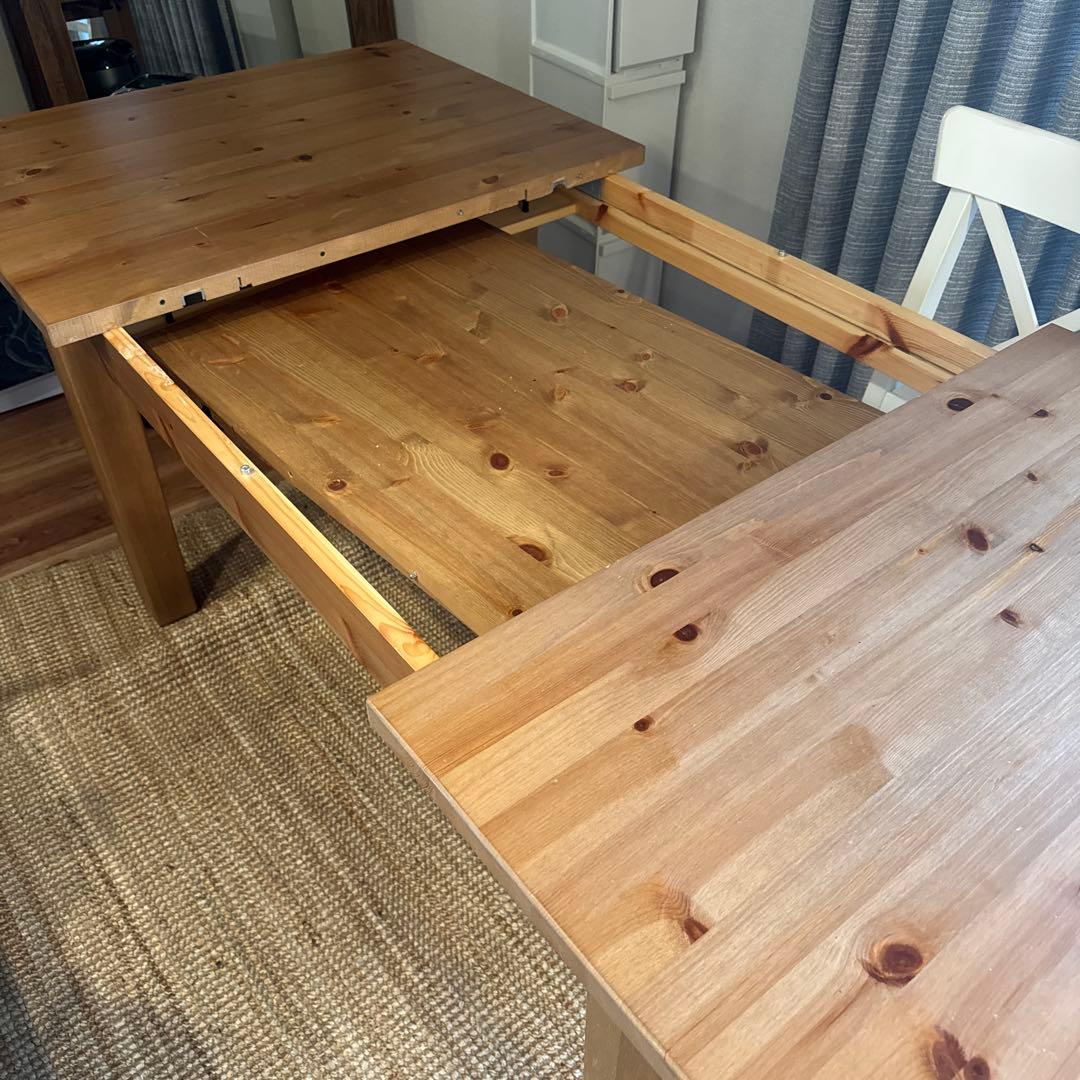 IKEA イケア 伸長式 ダイニングテーブル 無垢材 STORNAS 廃盤 - メルカリ