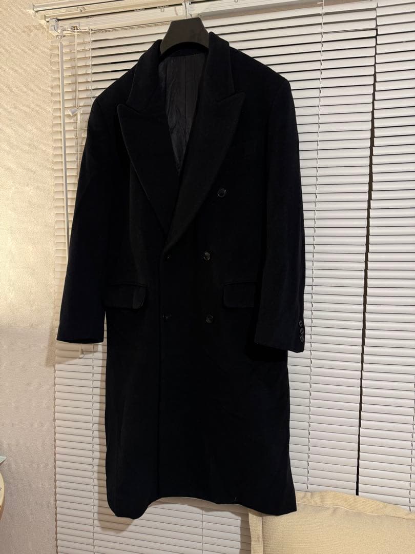 美品 90s KENZO ケンゾー ダブル チェスターコート ブラックの通販はau