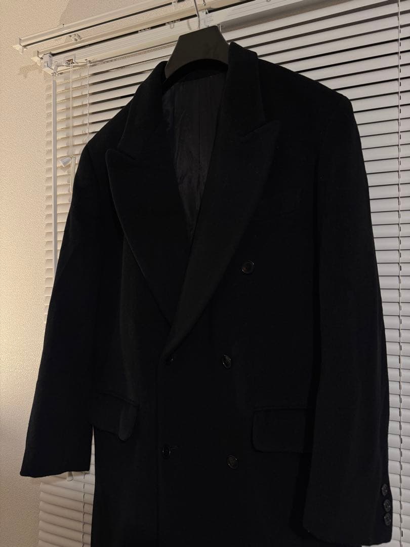 美品 90s KENZO ケンゾー ダブル チェスターコート ブラックの通販はau