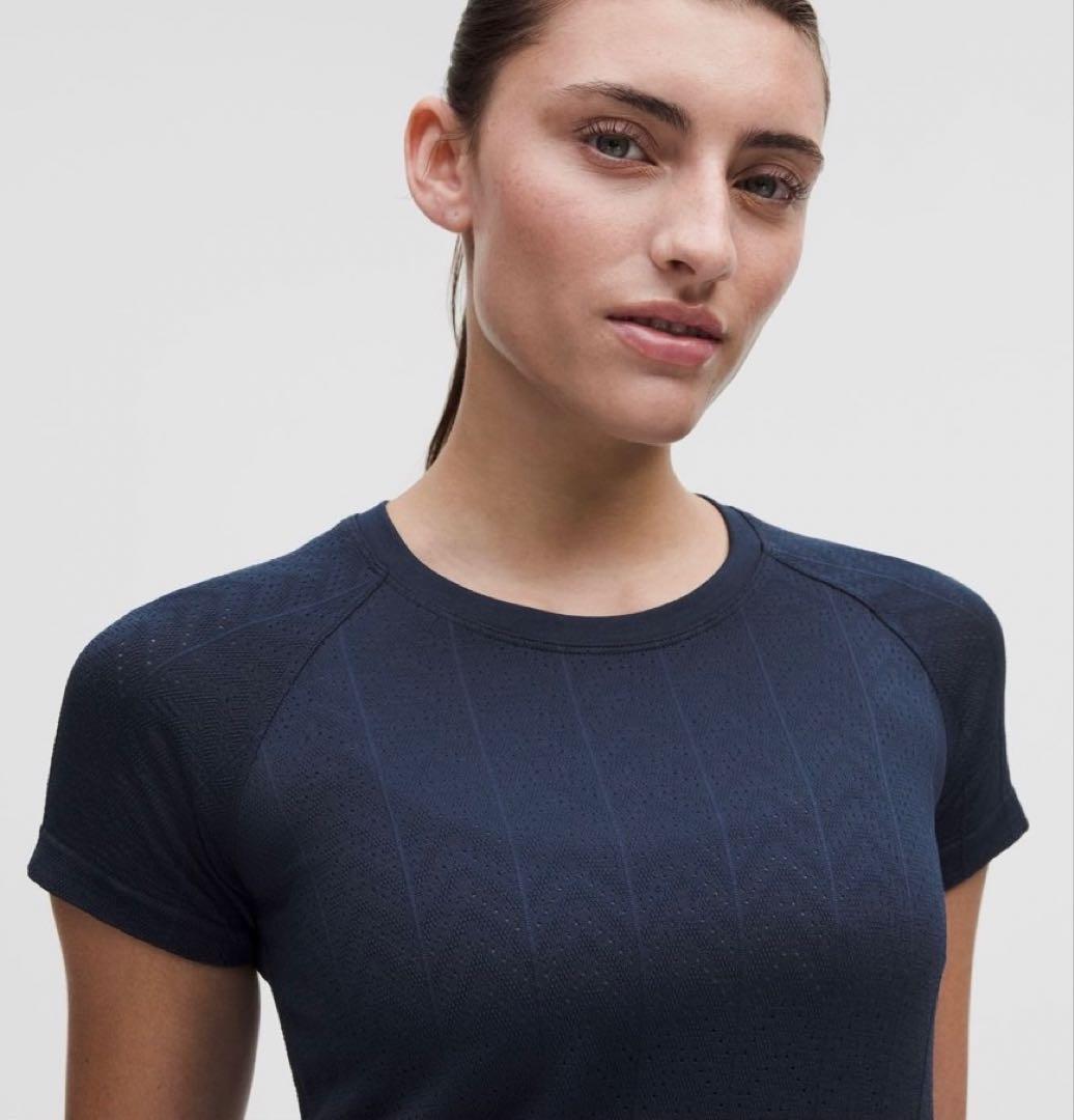 新品 ルルレモンSwiftly Pointelle S.S. Shirt（紺） - メルカリ