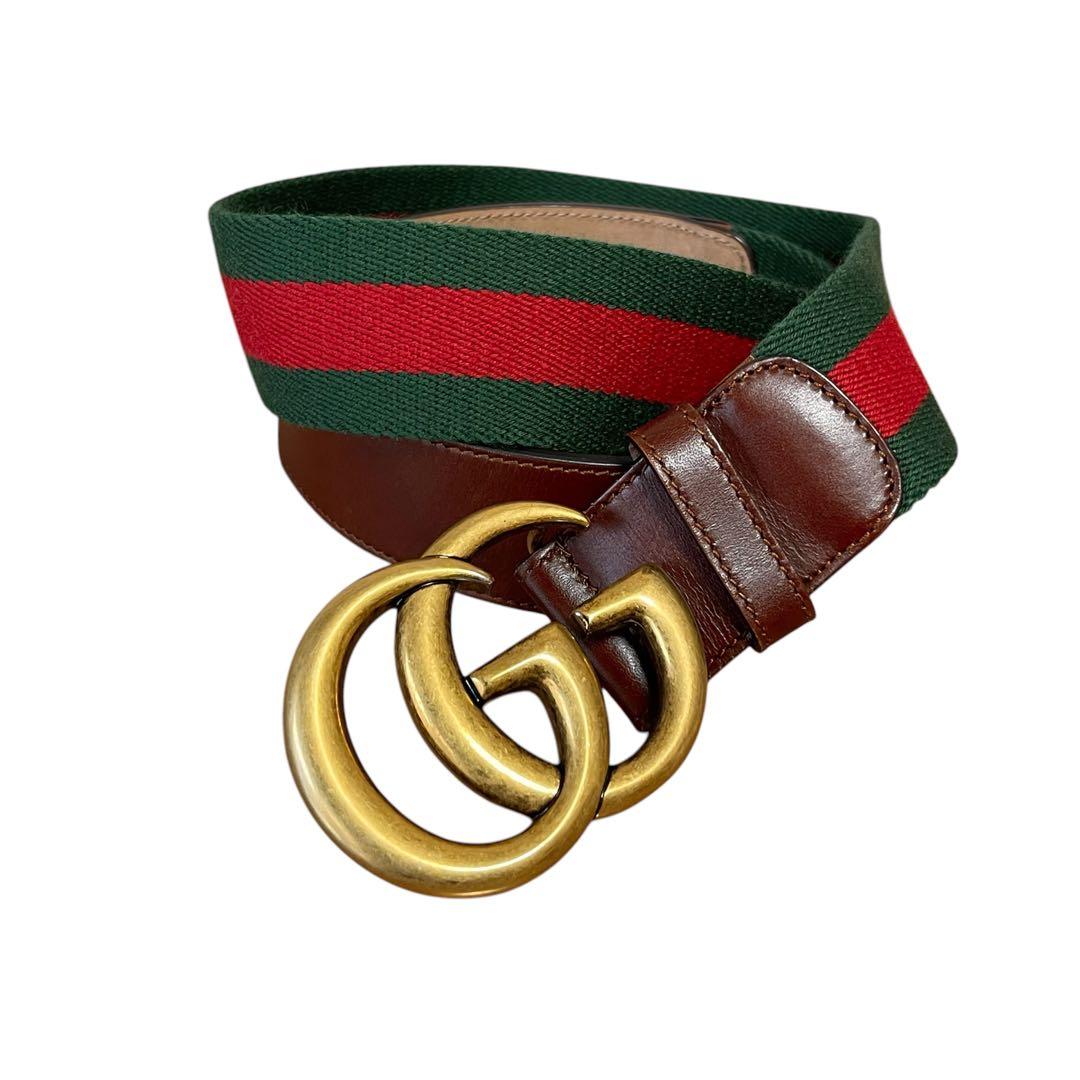 グッチ GGマーモント シェリーライン ベルト　75ゴールド金具