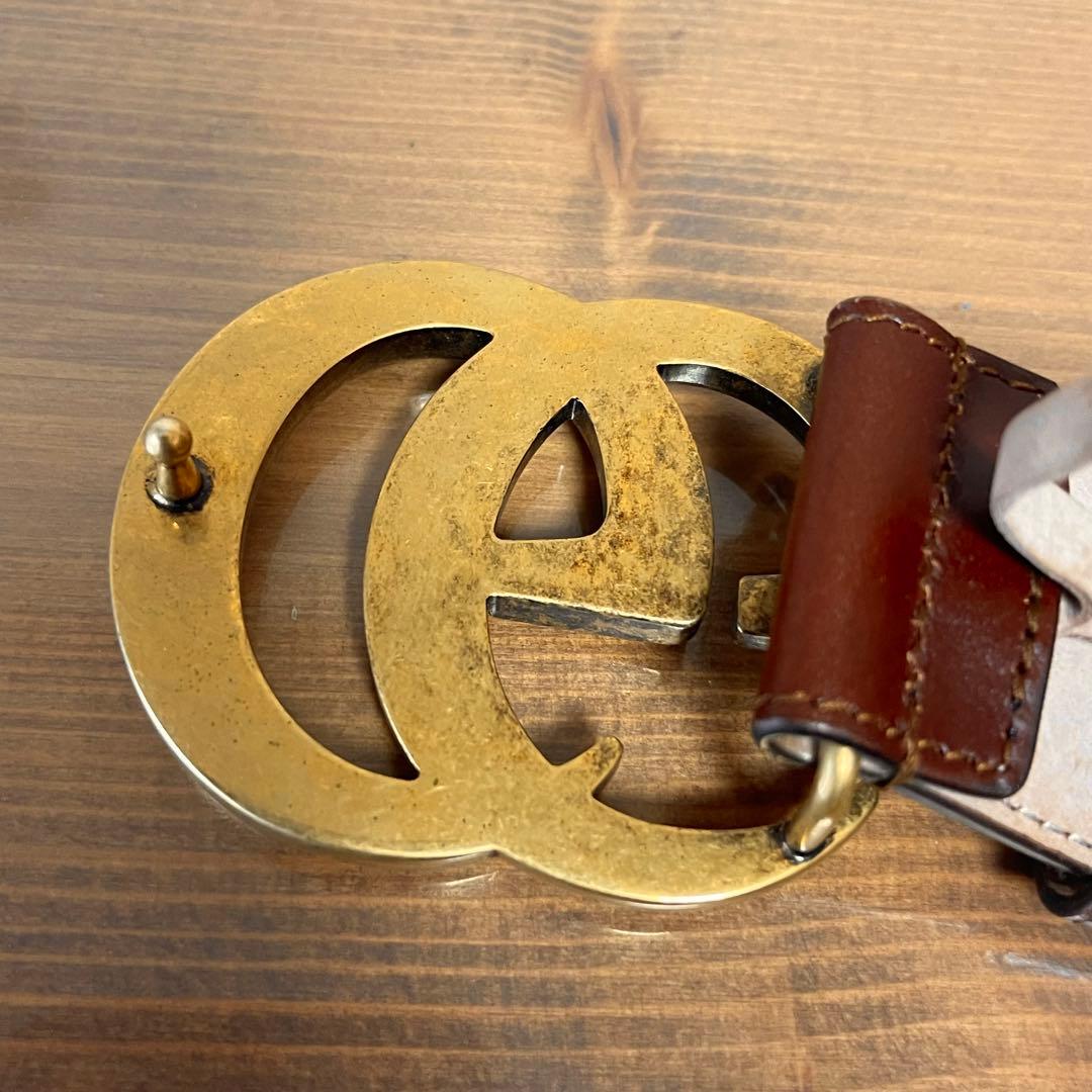 グッチ GGマーモント シェリーライン ベルト　75ゴールド金具