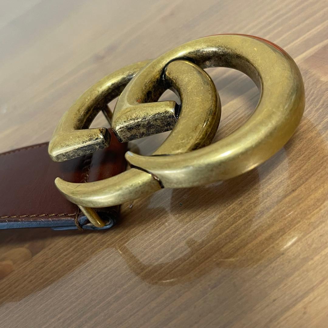 グッチ GGマーモント シェリーライン ベルト　75ゴールド金具