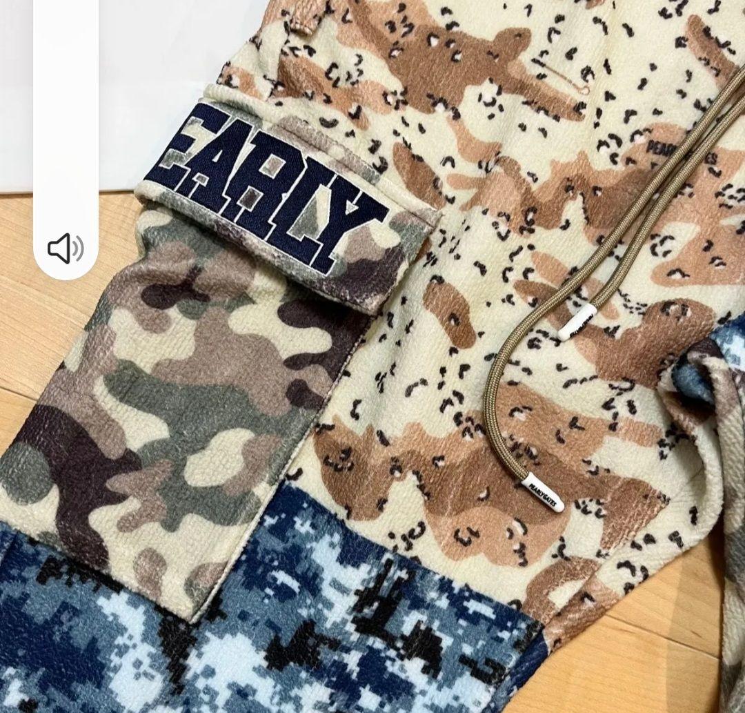 パーリーゲイツ ダブルラッセル マルチカモプリントパンツ 裾リブ