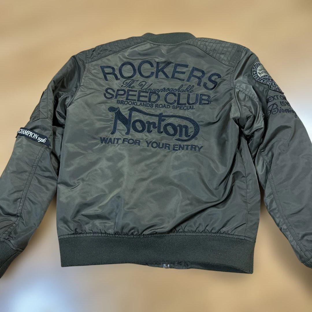 ノートン リバーシブルブルゾン フライトジャケット MA-1 ボア オリーブ M