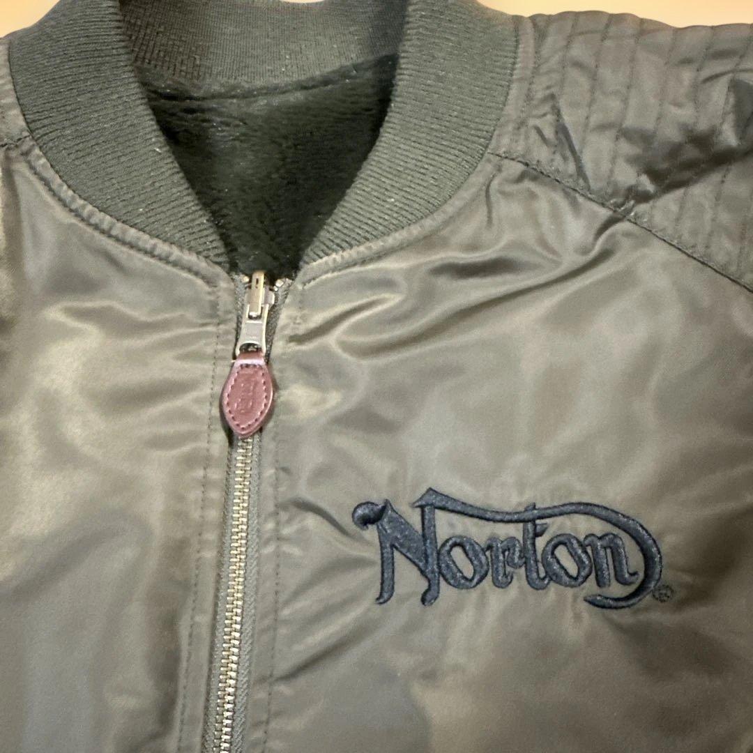 ノートン リバーシブルブルゾン フライトジャケット MA-1 ボア オリーブ M