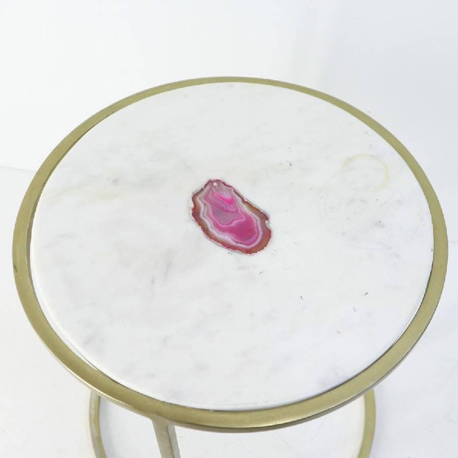 3個中の2 KARE カレ リンボ サイドテーブル 中 大理石トップ 瑪瑙入り