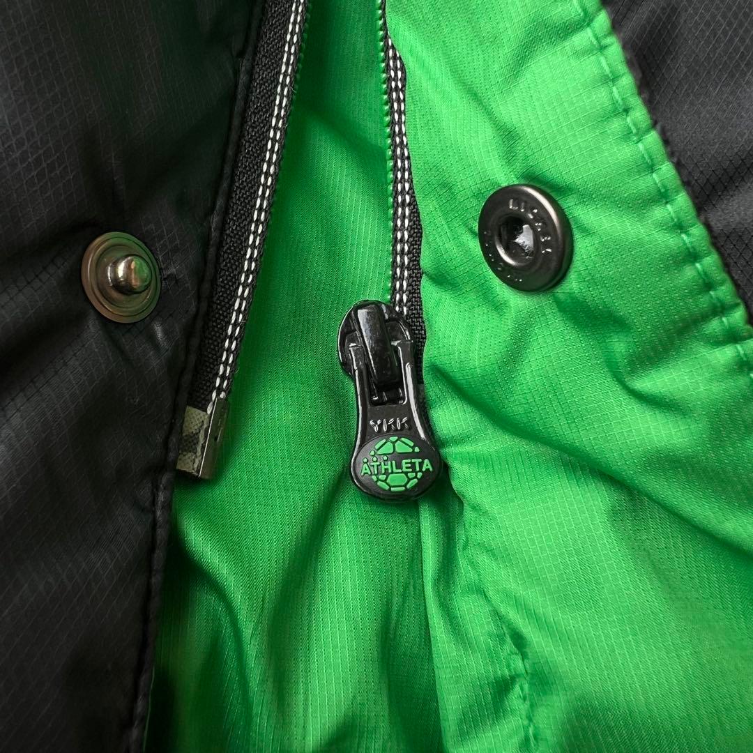【ATHLETA】アスレタ　ベンチコート　M　黒　緑　ヴェルディカラー