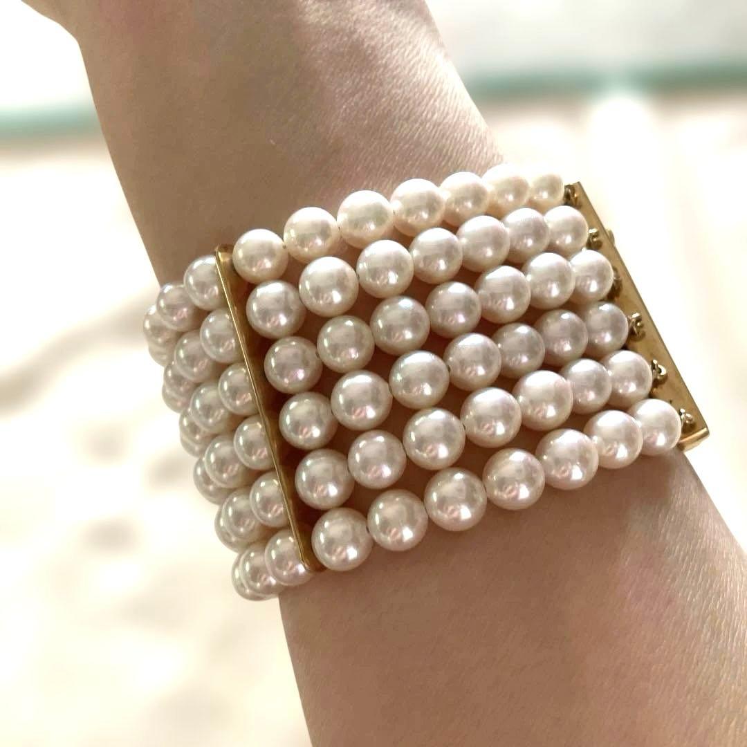 K18 アコヤパール6段ブレスレット