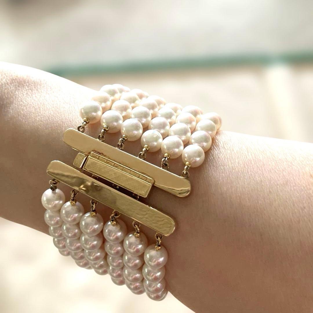 K18 アコヤパール6段ブレスレット