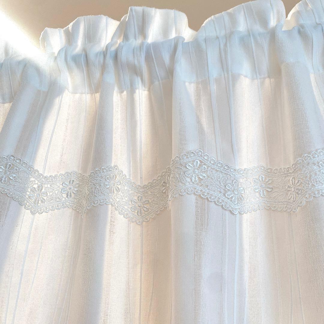 カフェカーテン✿*:❛ねむ❕❜刺繍レース✩.*ハンドメイド*:..。♡*゜