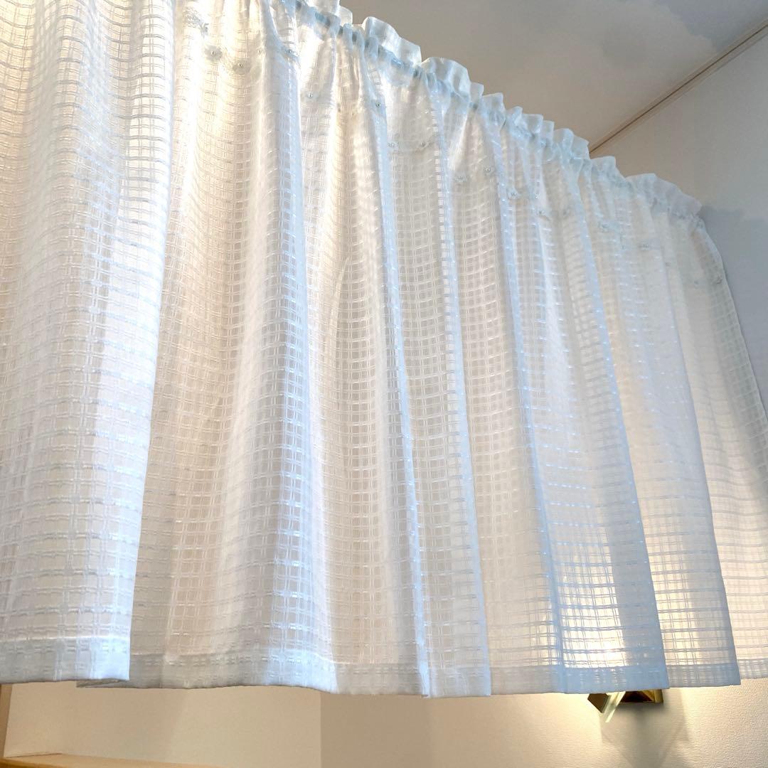 カフェカーテン✿*:❛ねむ❕❜刺繍レース✩.*ハンドメイド*:..。♡*゜