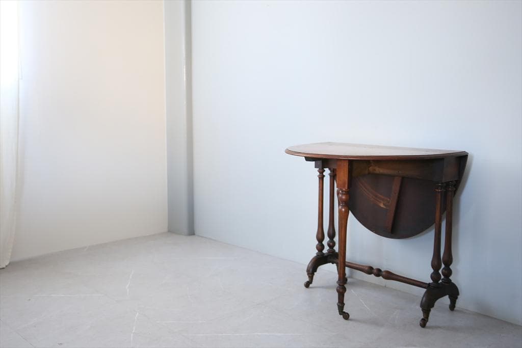 英国アンティーク木製ゲートレッグテーブル/ダイニング机/バタフライ(89-311