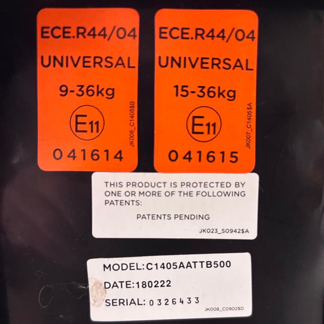 クリーニング済　☆綺麗☆　1才〜12才　ジョイー　ジュニアシート　エレベート　黒