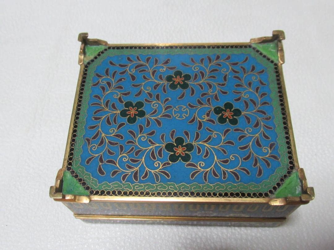 希少 明治30年◇京七宝 稲葉七宝 内金鍍金(竹/雀) 外観(花鳥図) 小物