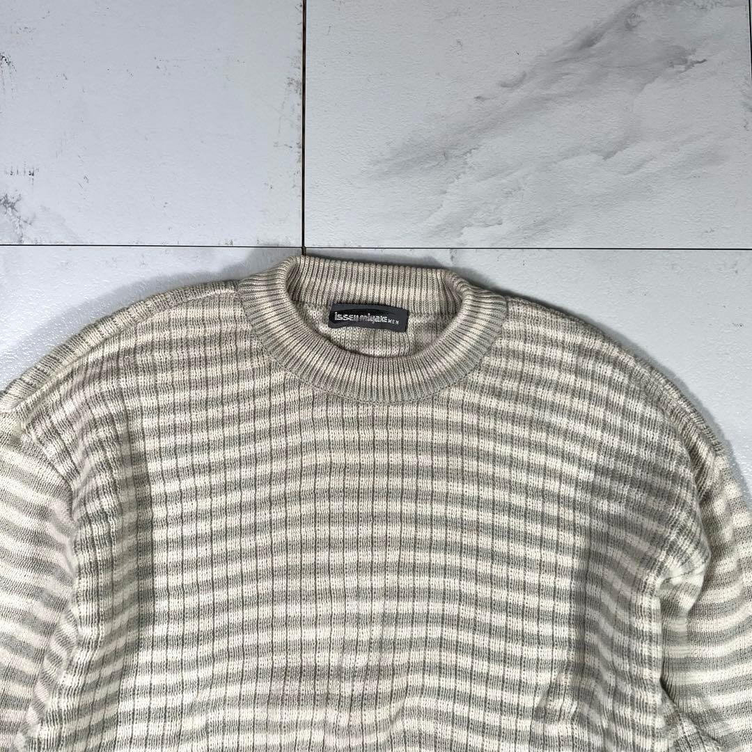 80s 筆タグ ISSEY MIYAKE イッセイミヤケ ボーダー ニット