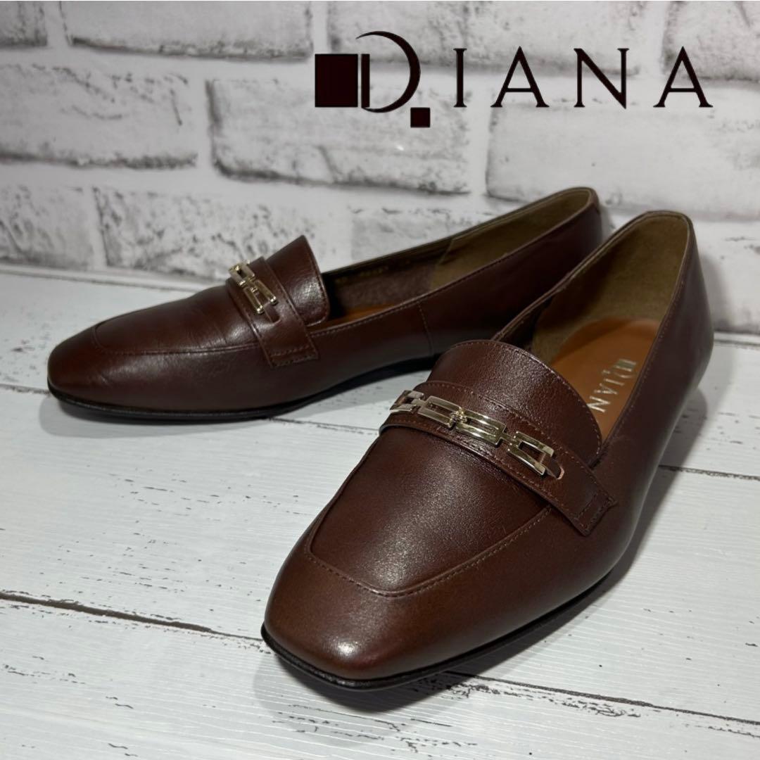 DIANA♡ビット付きローファーDIANA/24.5cm/ダークブラウン ゴールド