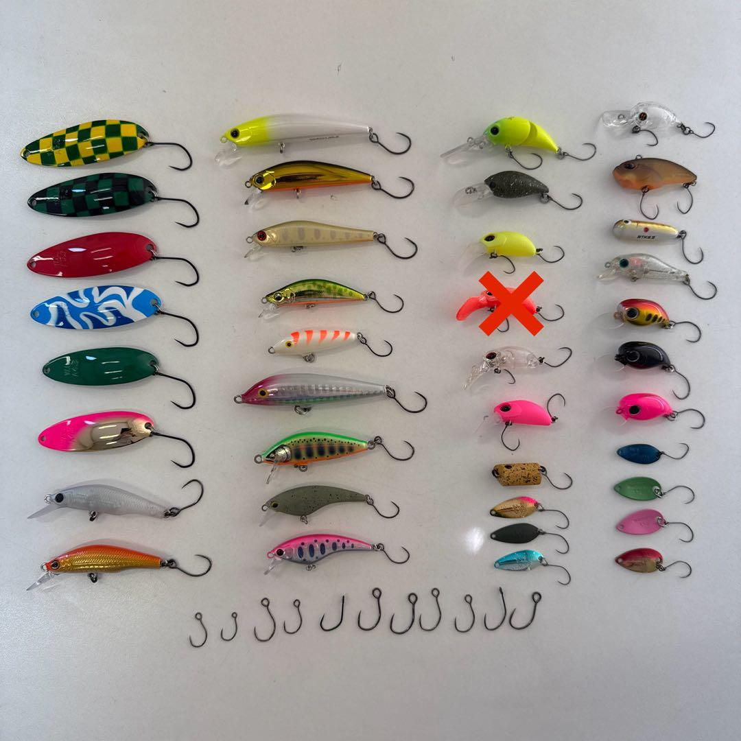 エリアトラウト(管釣り)ルアー、スプーン 37個セット ケース付き