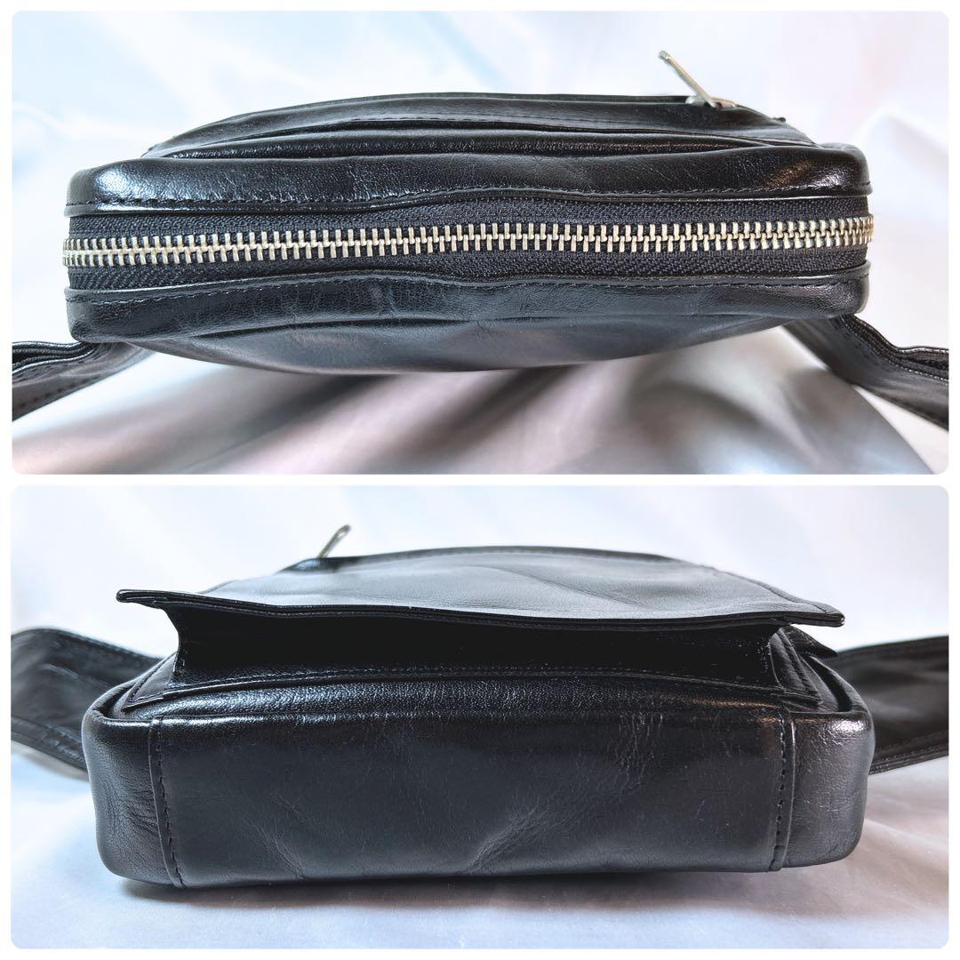 美品 PORTER オールレザー ウエストバッグ ボディバッグ スクエア 廃盤品