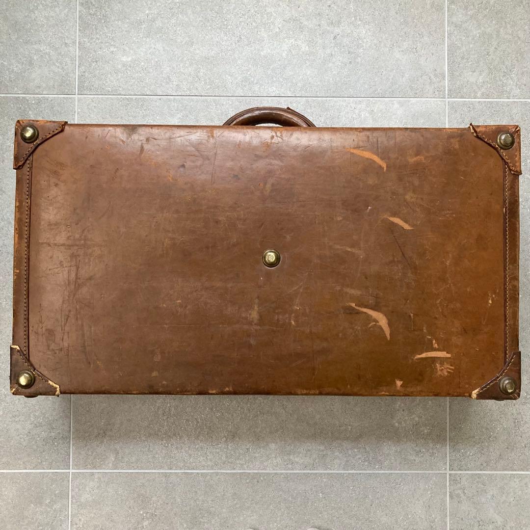 特大 ヴィンテージ レザー トランクケース トランクバッグ レトロ雑貨 古道具