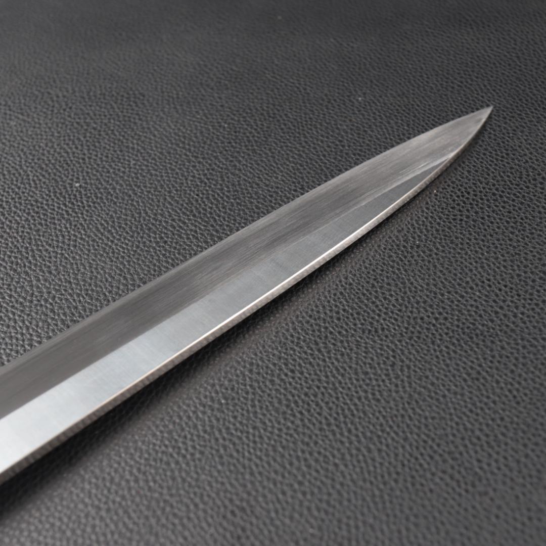 10918左利き用 柳刃包丁 尺 刺身包丁 刃は究極の切れ味 黒檀黒水牛八角柄