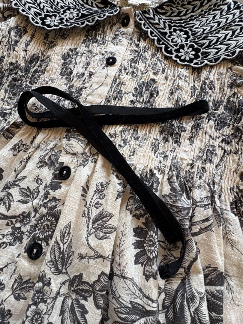 Bonjour diary 刺繍襟チュニックワンピース 6y